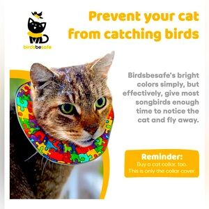 Colorful Cat Collar Cover with Puzzle Design